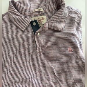 Pink and blue striped polo